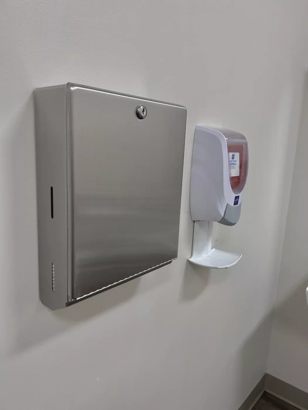 Dispensers and wall fixtures wiped spotless