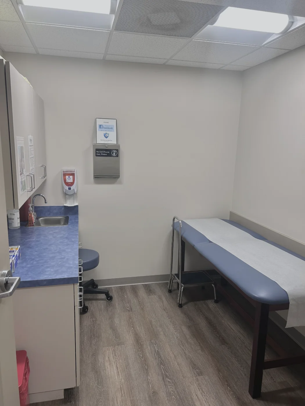 Exam room wiped down and sanitized